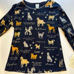Jess & Jane NWT Dog print 3/4 sleeve shirt